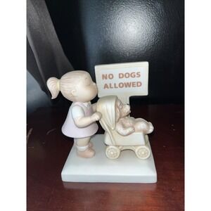 Family Circus Comic Puppy Love Clay in Mind Ceramic Bisque Porcelain Figurine